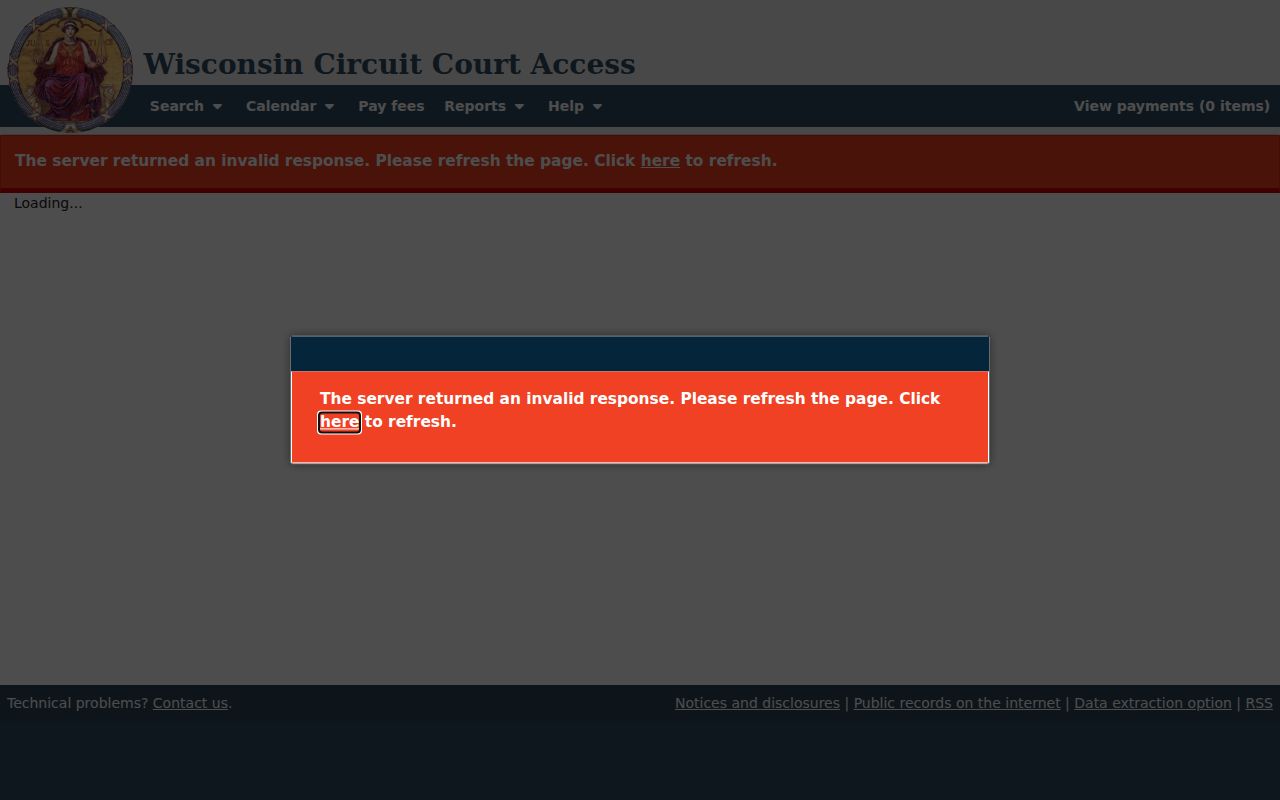 Neutral WCCA case detail layout for an Ozaukee County court docket